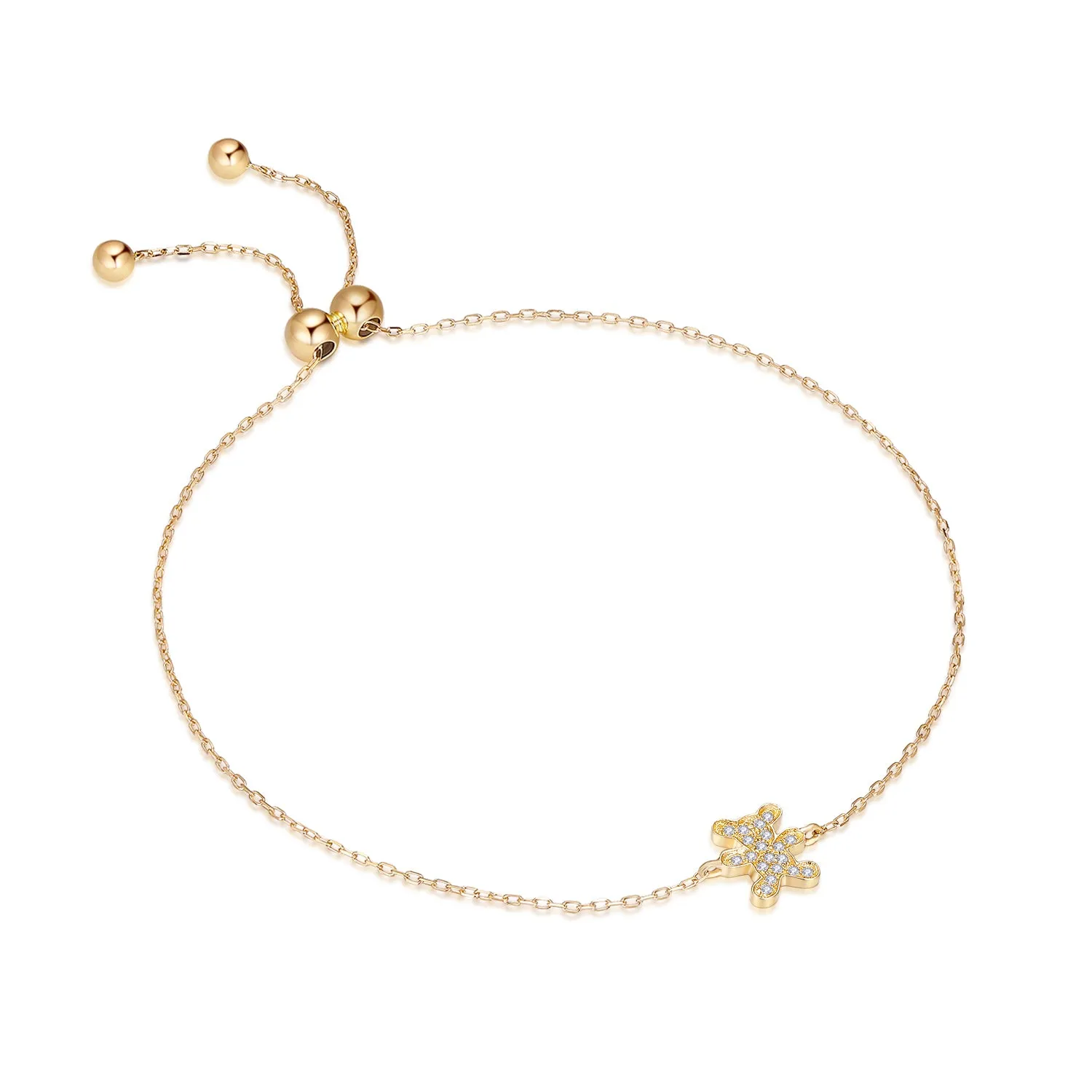 14K Solid Gold Bracelet Exclusively Handcrafted 0.047 Carat Natural Diamond (H-F Color, VS1-VS2 Clarity)