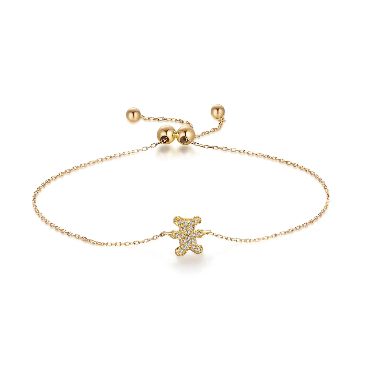 14K Solid Gold Bracelet Exclusively Handcrafted 0.047 Carat Natural Diamond (H-F Color, VS1-VS2 Clarity)