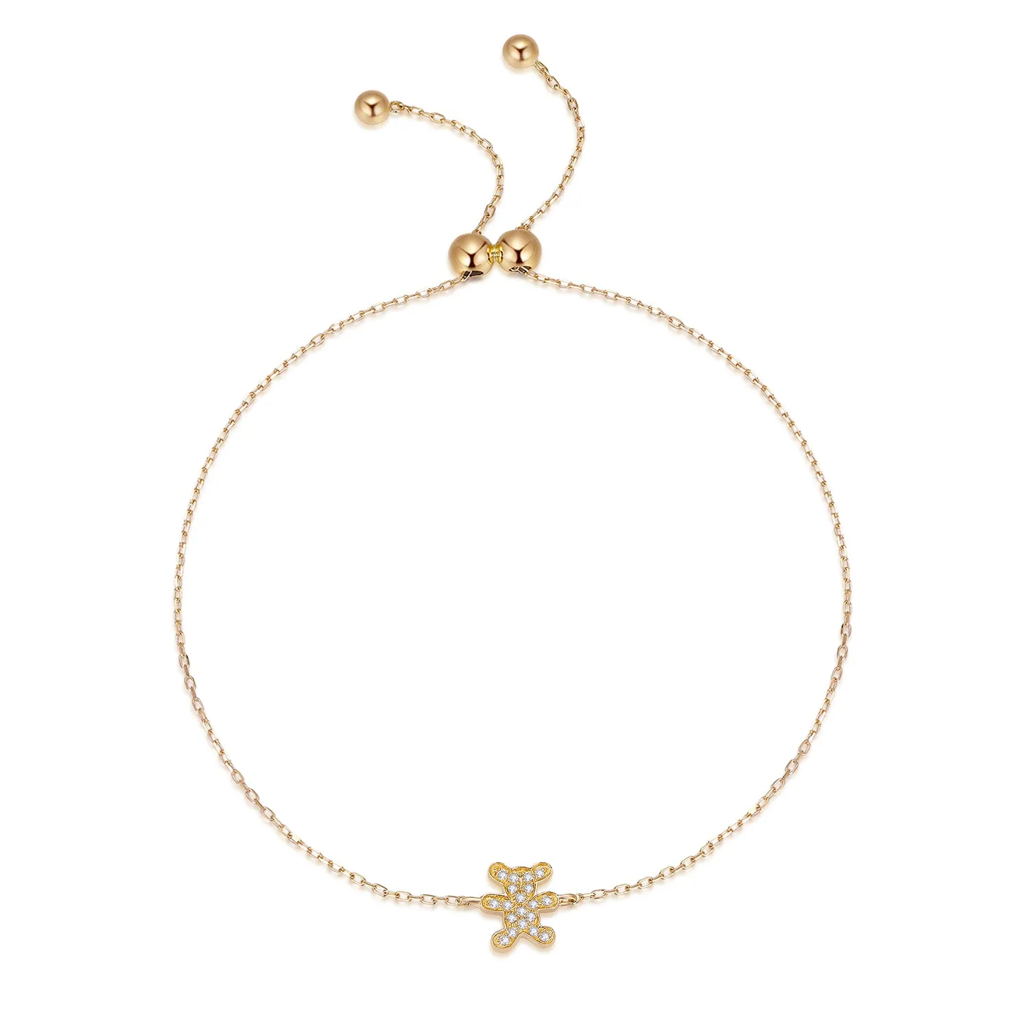 14K Solid Gold Bracelet Exclusively Handcrafted 0.047 Carat Natural Diamond (H-F Color, VS1-VS2 Clarity)