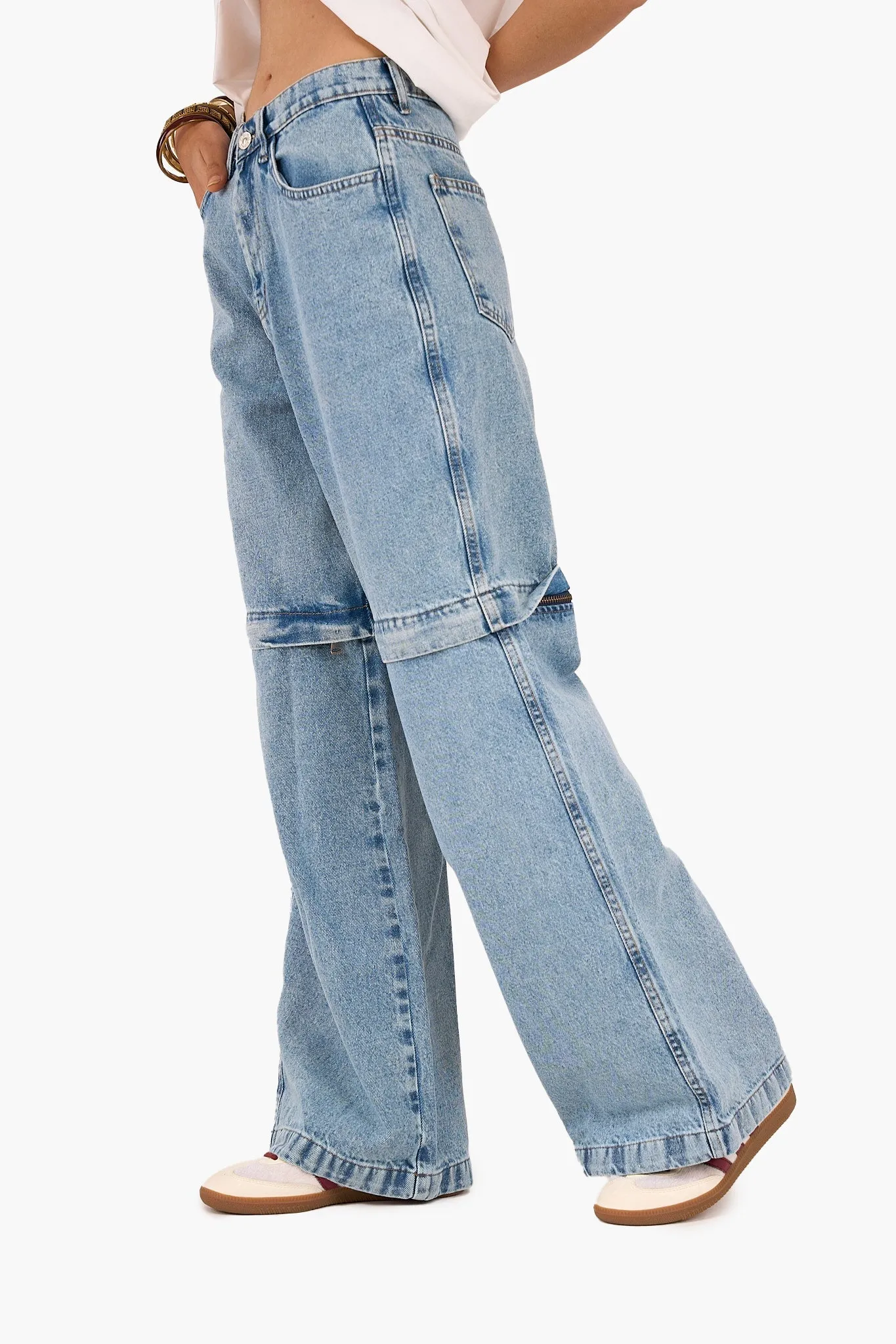 2 in 1 Convertible Denim Pants
