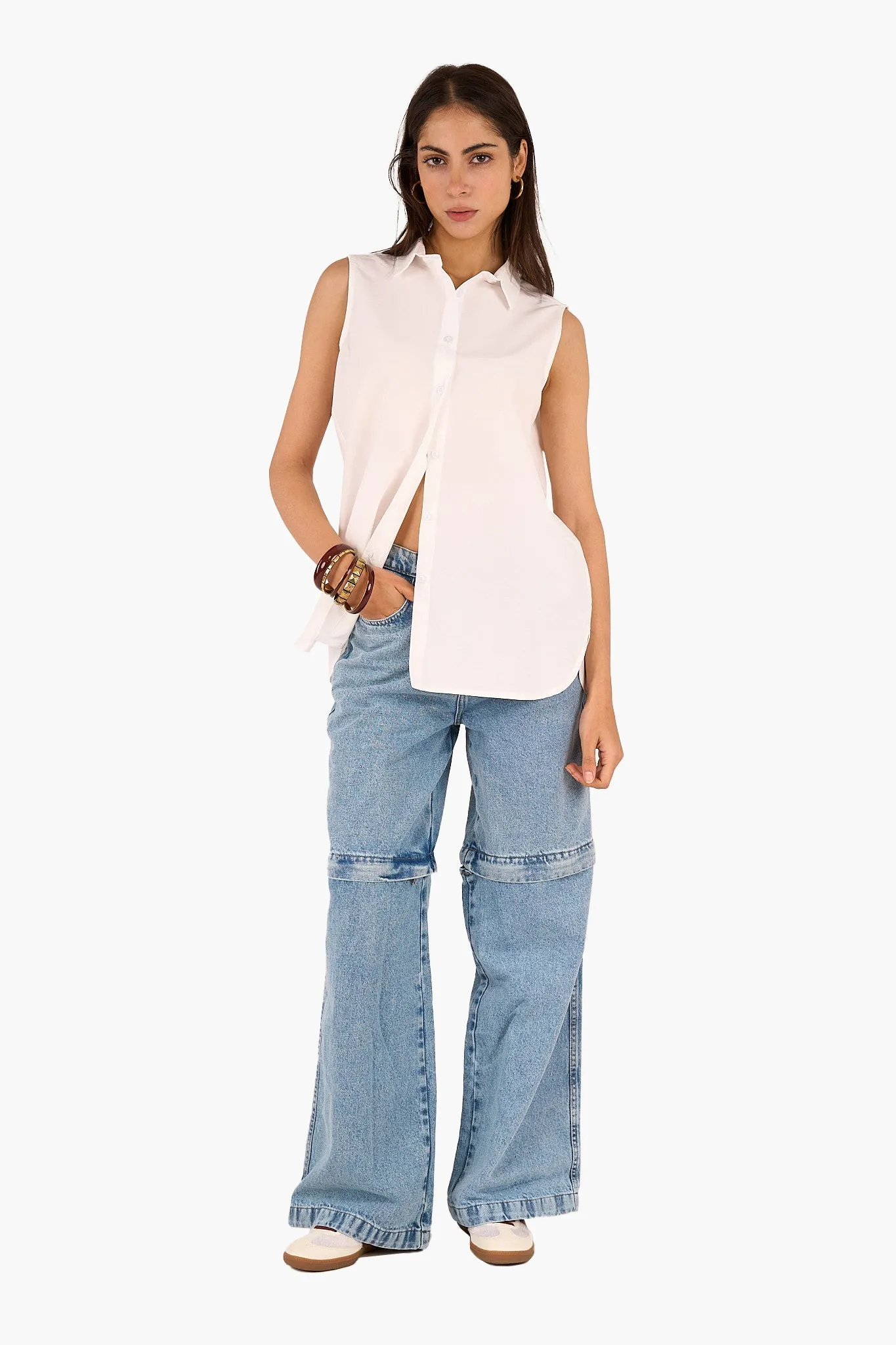 2 in 1 Convertible Denim Pants