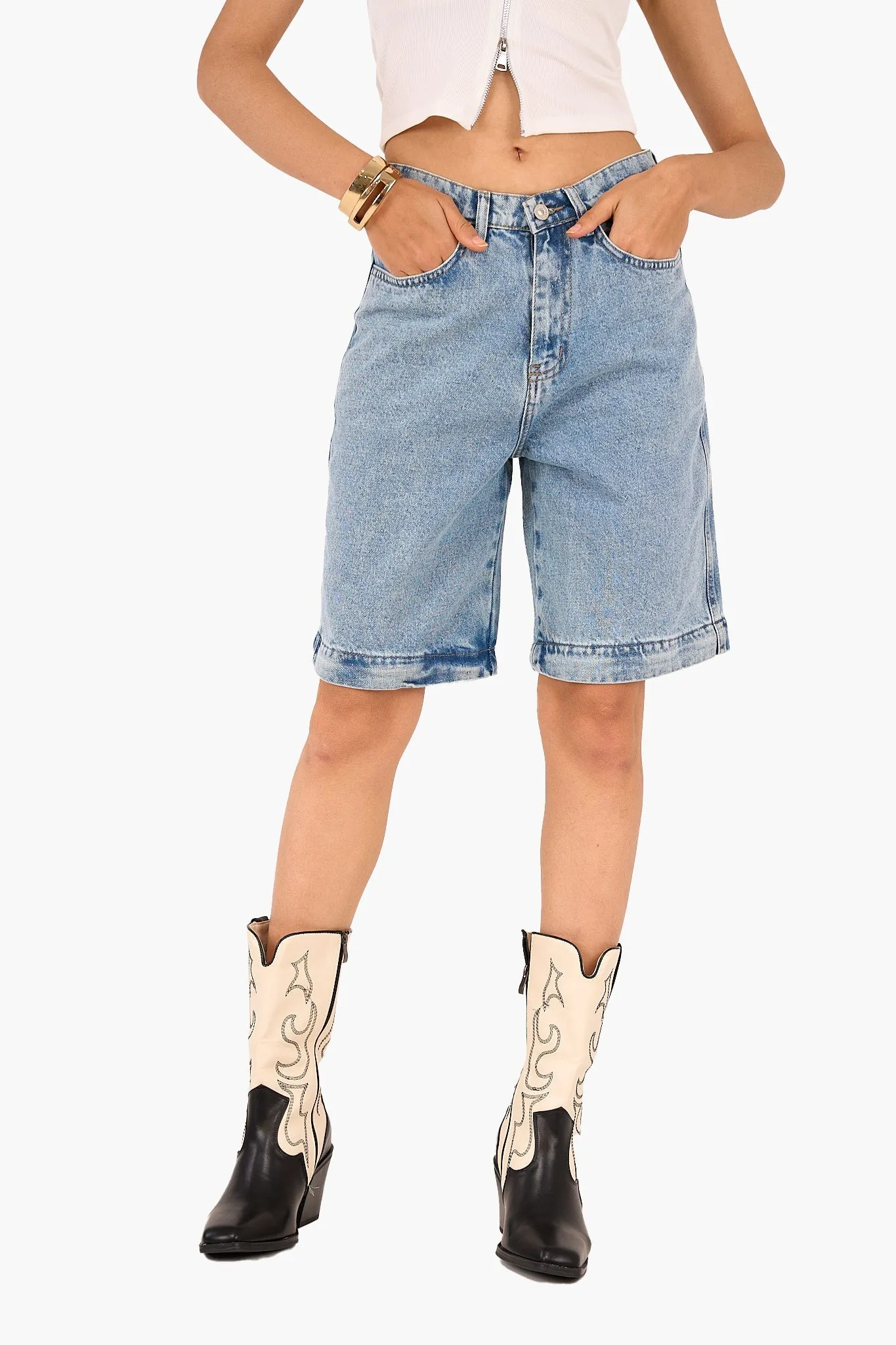 2 in 1 Convertible Denim Pants