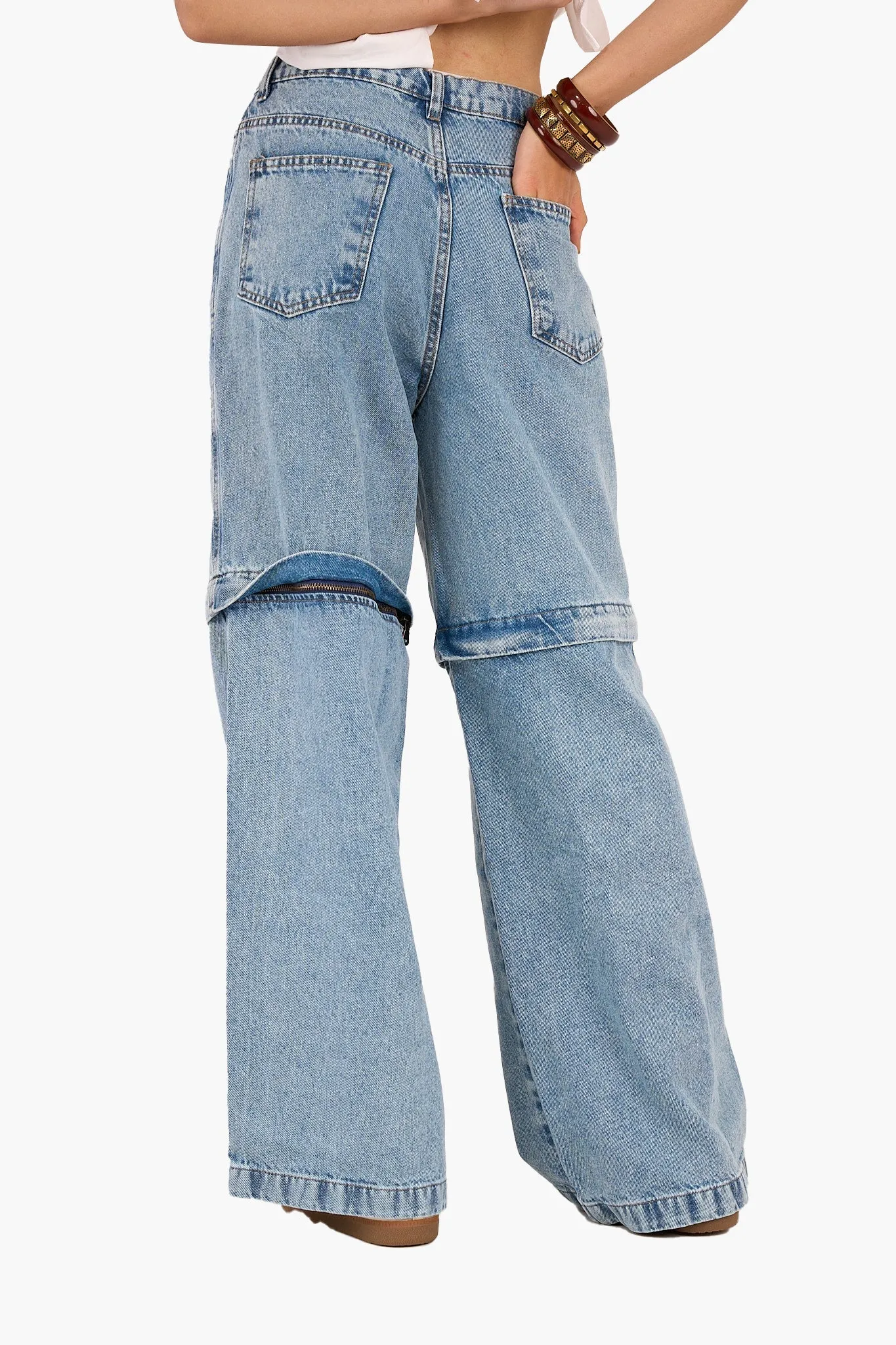 2 in 1 Convertible Denim Pants