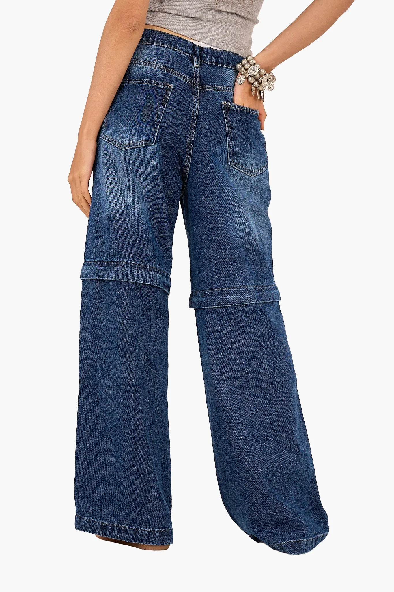 2 in 1 Convertible Denim Pants