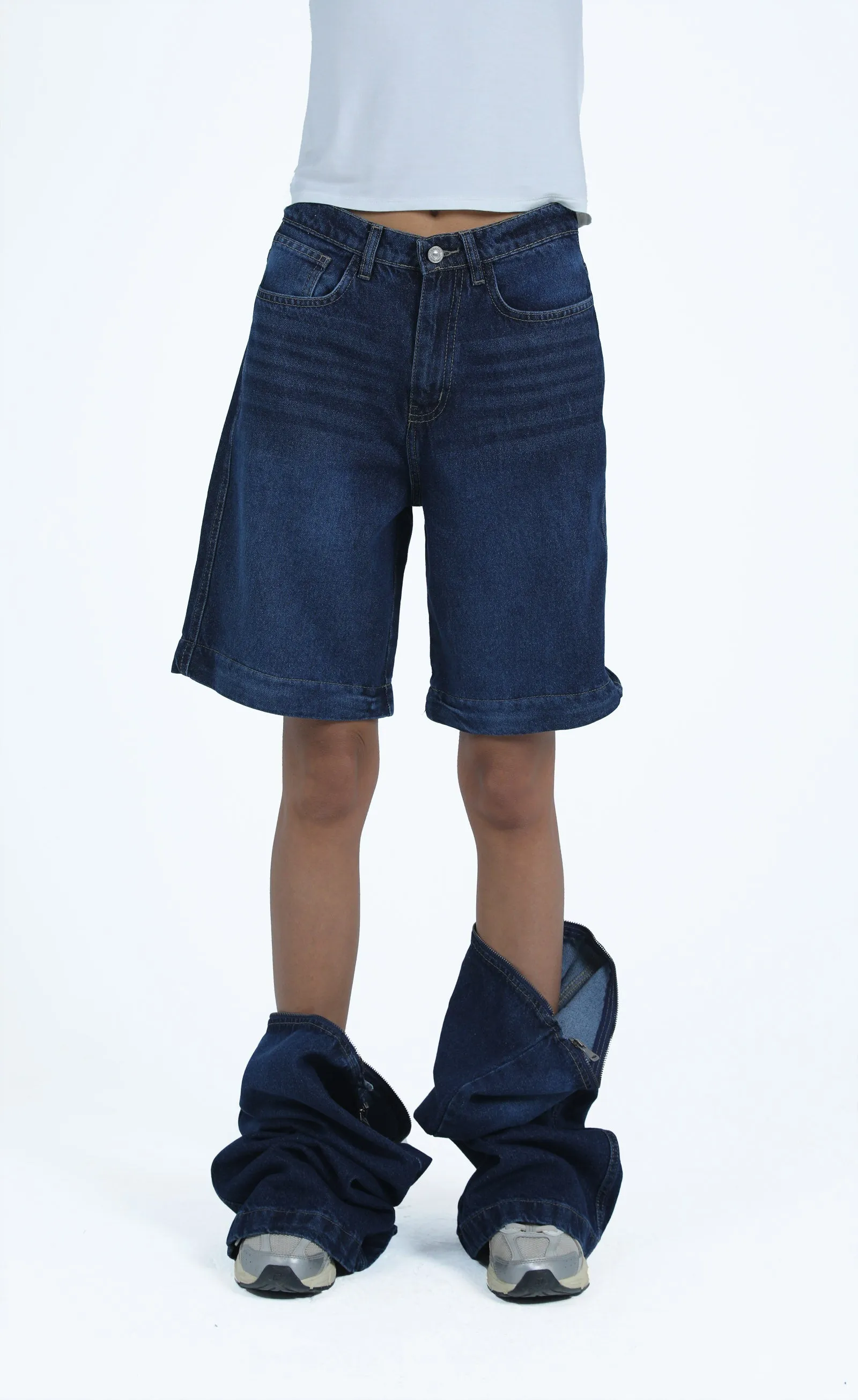 2 in 1 Convertible Denim Pants