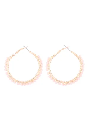 26923 - WIRED GLASS BEAD HOOP EARRINGS