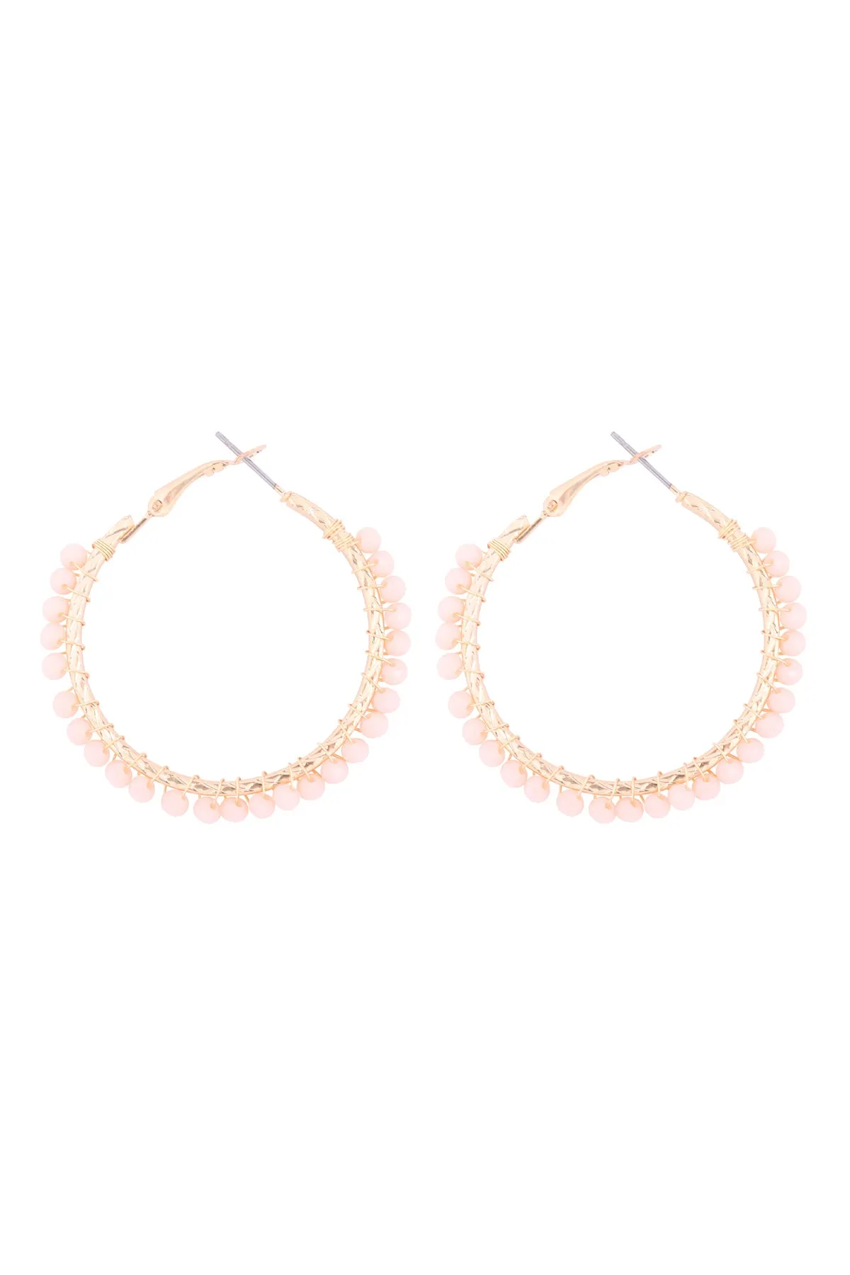 26923 - WIRED GLASS BEAD HOOP EARRINGS