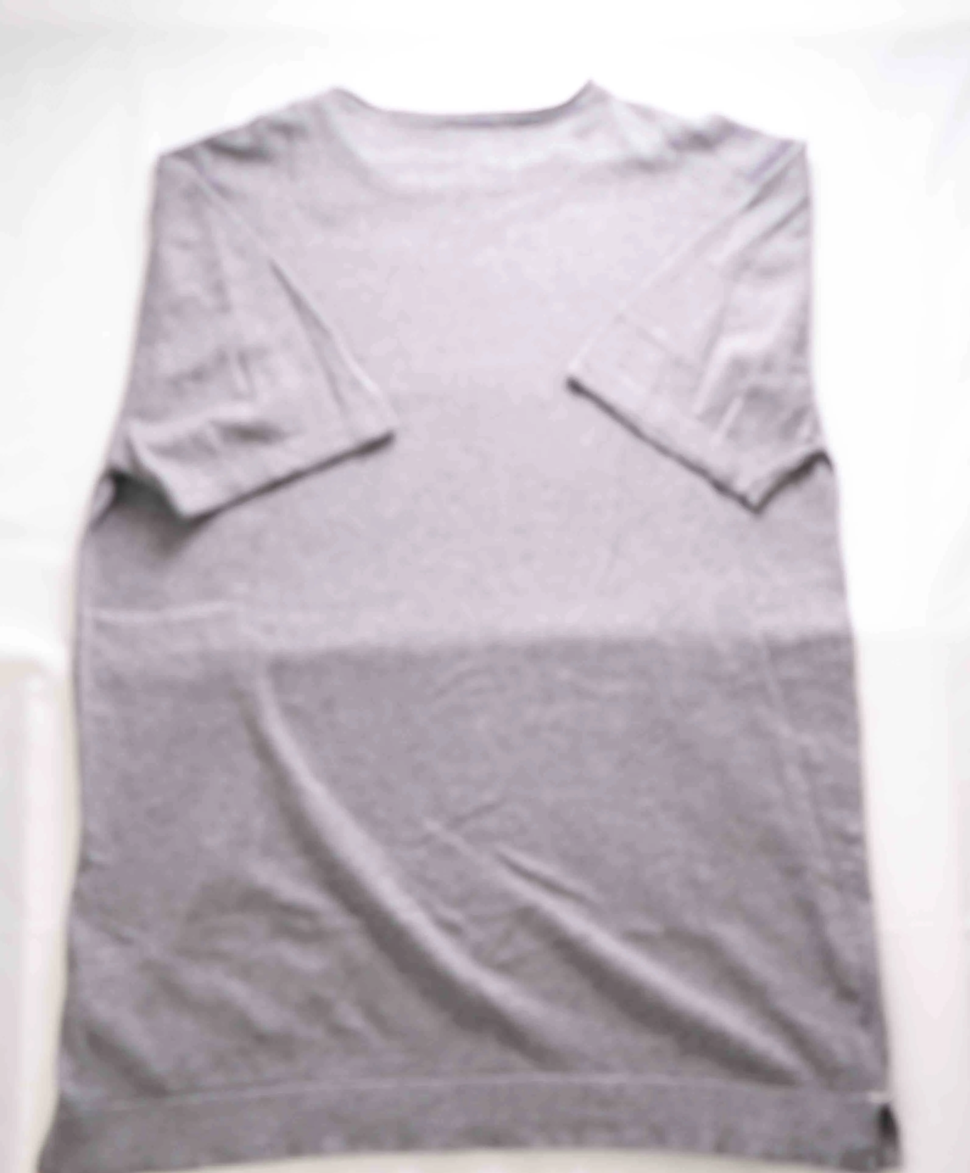 $395 ELEVENTY - Gray  Crewneck Premium Short Sleeve Sweater - M