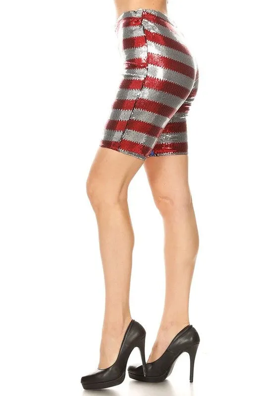 4TH OF JULY SEQUIN BIKER SHORTS