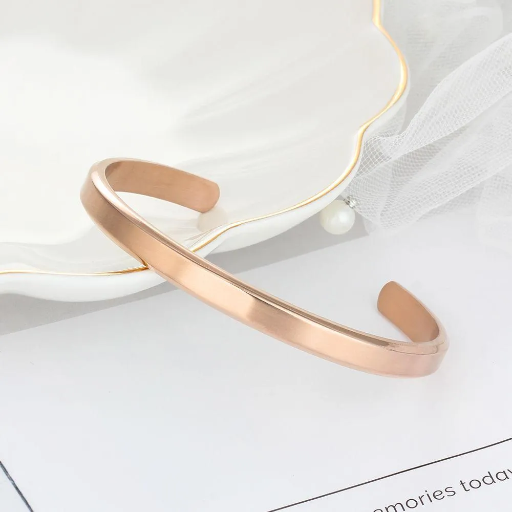 6mm Width Personalized Gift Engraved Name ID Bangle Unisex Stainless Steel Bangles