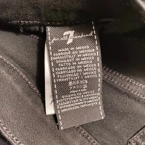 7 For All Man Kind Black Denim Jeans NWT