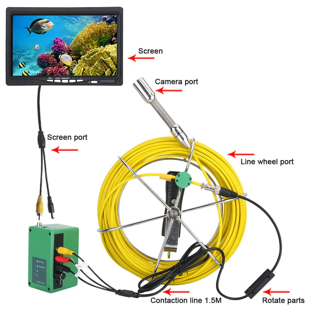 7" Pipe Sewer Inspection Video Camera (WiFi   DVR)