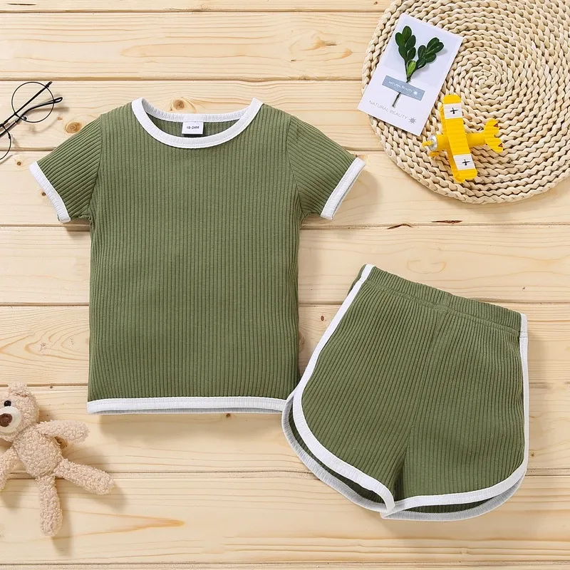 A Day Outside Ribbed 2 Piece Short Set