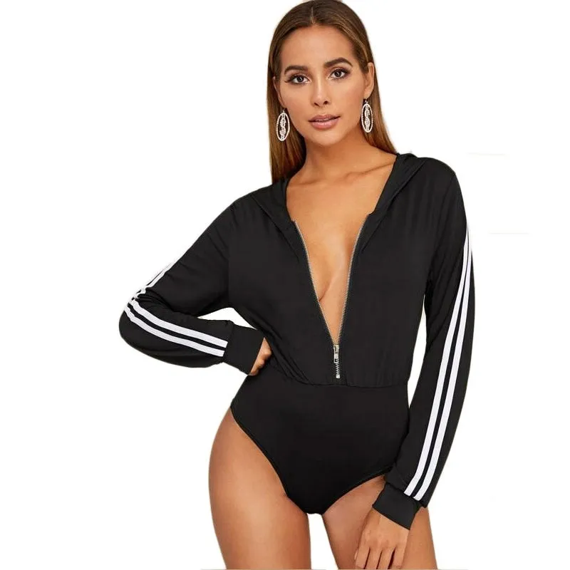 Adida Zipper Jogger Bodysuit - Black