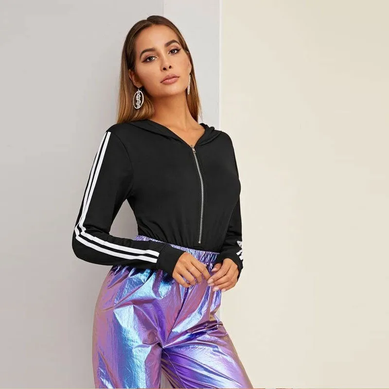 Adida Zipper Jogger Bodysuit - Black