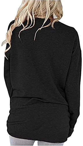 Akihoo Mama BearT Shirts Women Graphic Long Sleeve Funny Inspirational Teacher Fall Sweatshirt Tunics Tops with Pockets M