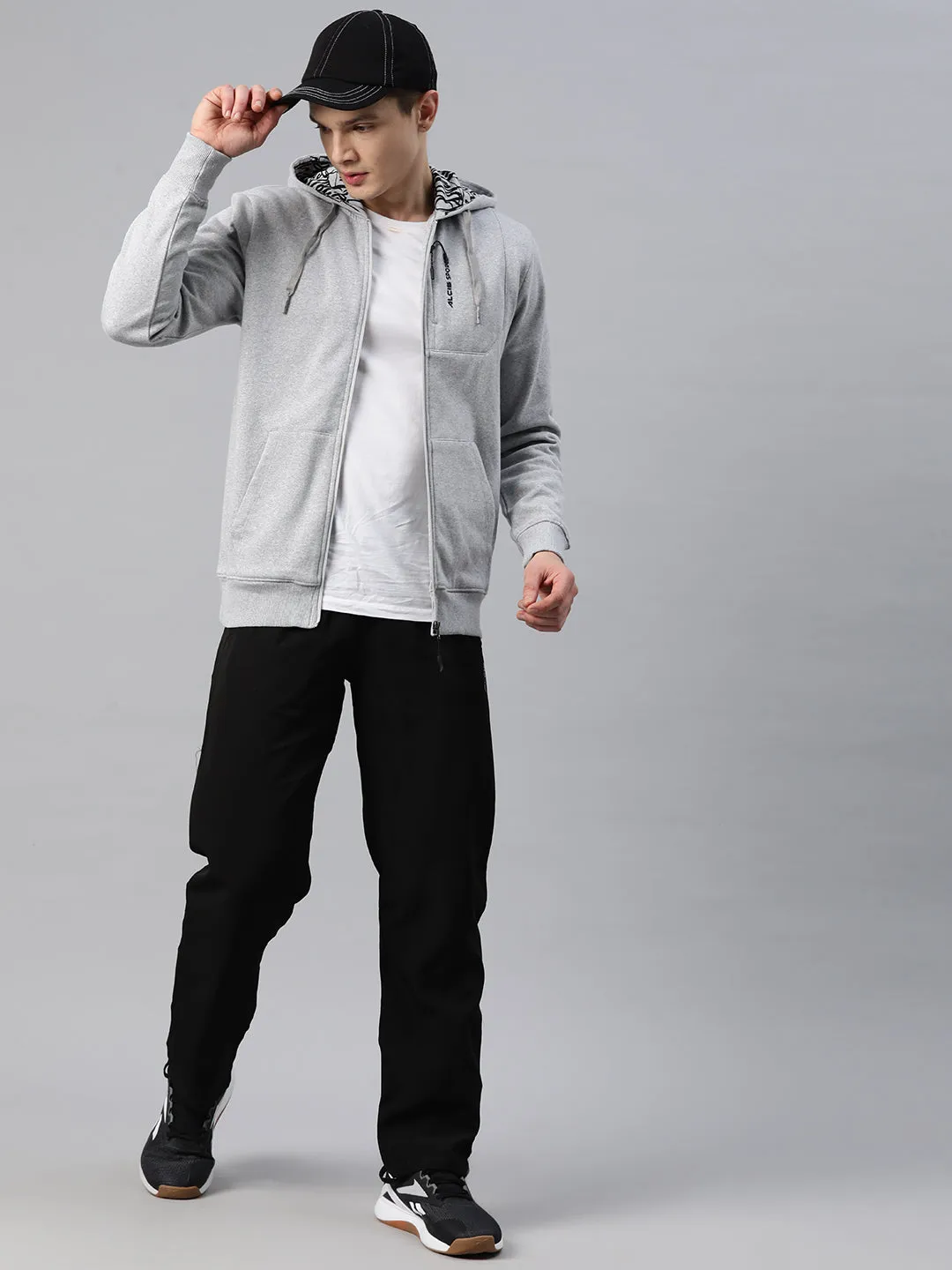 Alcis Men Solid Hooded Sporty Jacket