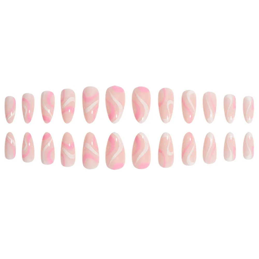 Almond Pink and white lines