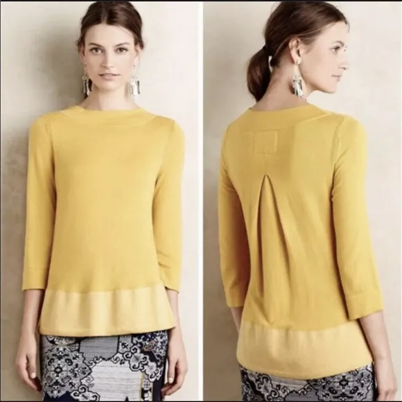 Anthro Angel of the North Wool Cashmere Blend Pullover Sweater
