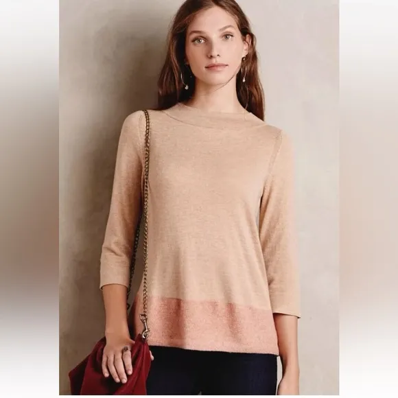 Anthro Angel of the North Wool Cashmere Blend Pullover Sweater