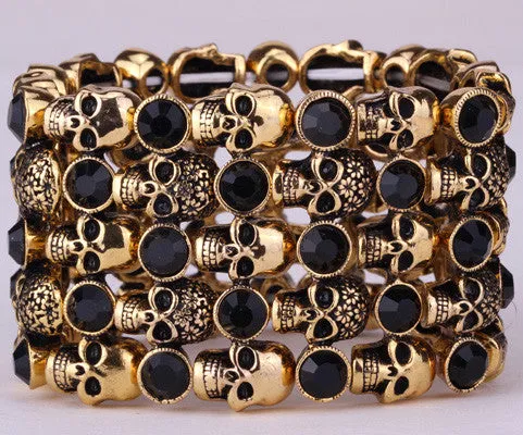 Antique Style Skull Stretch Bracelet
