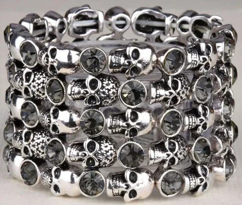 Antique Style Skull Stretch Bracelet