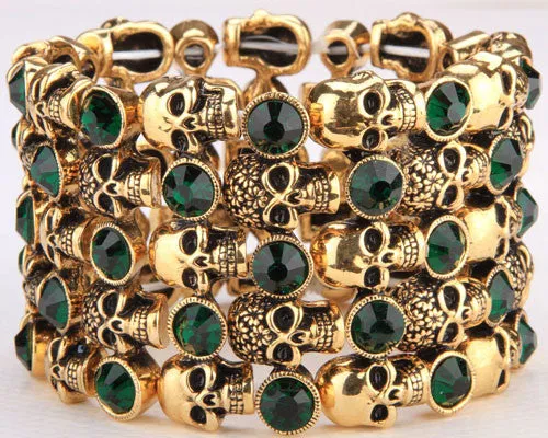 Antique Style Skull Stretch Bracelet