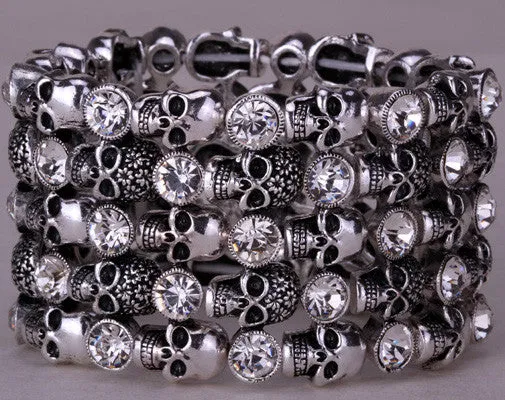 Antique Style Skull Stretch Bracelet