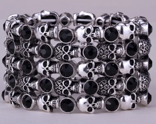 Antique Style Skull Stretch Bracelet