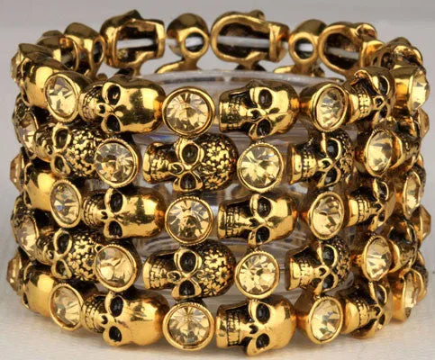 Antique Style Skull Stretch Bracelet