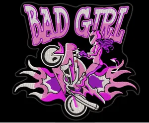 BAD GIRL BIKER GIRL PINK AND PURPLE    11X10