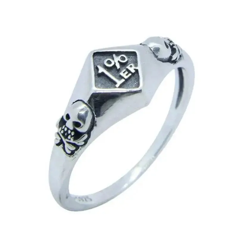 Bague motard 1% 1er (Argent)