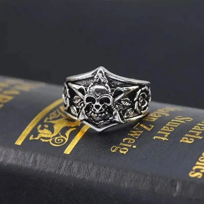 Bague motard en acier - American motard