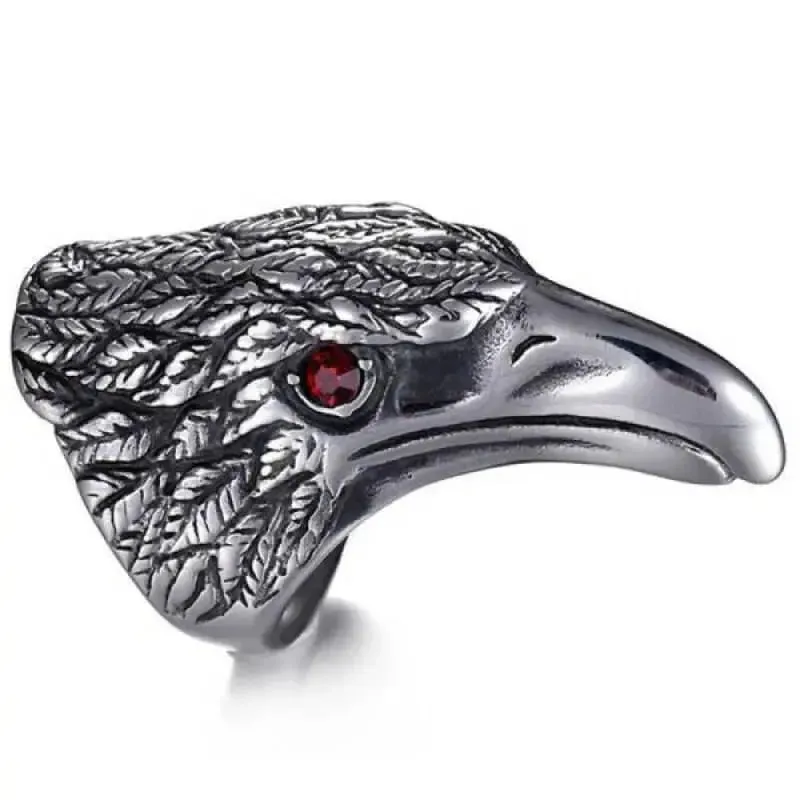 Bague motard tête d'aigle