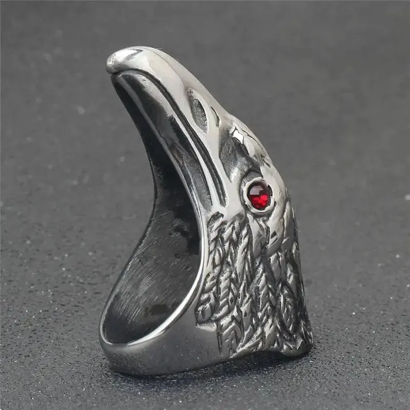 Bague motard tête d'aigle