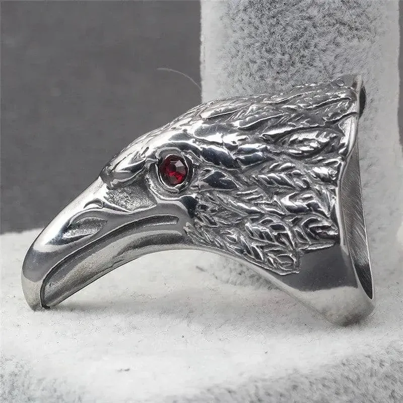 Bague motard tête d'aigle