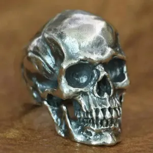 Bague motard tête de mort égyptienne (Argent)