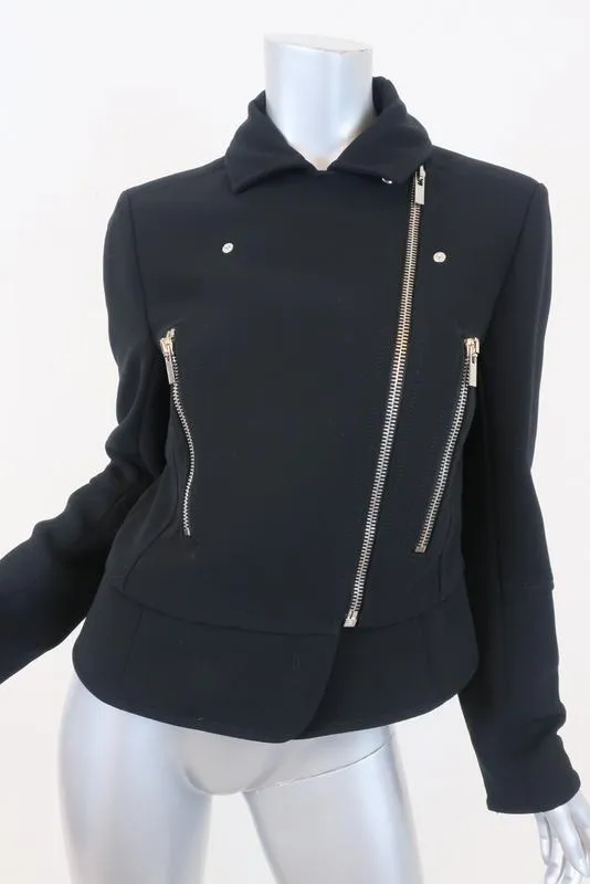 Balenciaga Crepe Moto Jacket Black Size 42 Biker Jacket