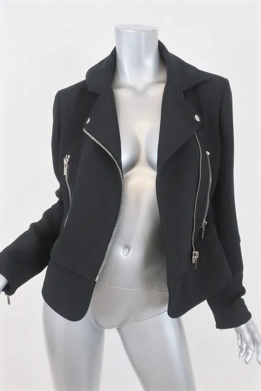 Balenciaga Crepe Moto Jacket Black Size 42 Biker Jacket
