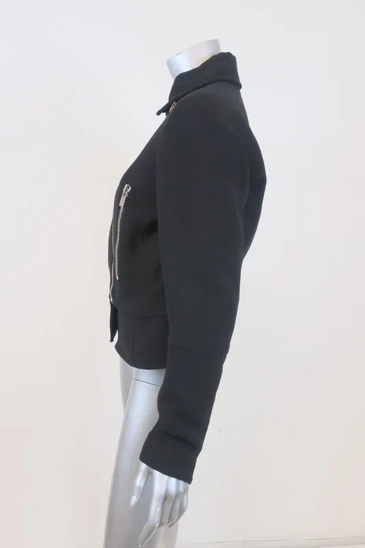 Balenciaga Crepe Moto Jacket Black Size 42 Biker Jacket