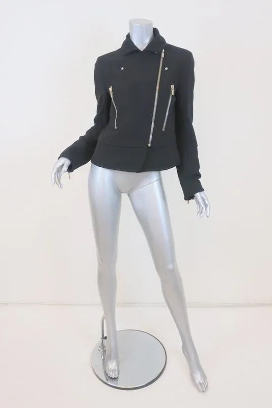 Balenciaga Crepe Moto Jacket Black Size 42 Biker Jacket