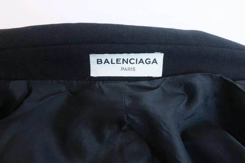 Balenciaga Crepe Moto Jacket Black Size 42 Biker Jacket