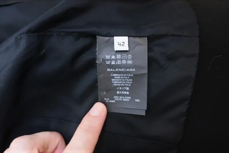 Balenciaga Crepe Moto Jacket Black Size 42 Biker Jacket
