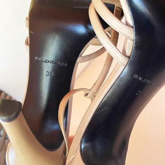 Balenciaga Tan Heels Size 39/USA size 9
