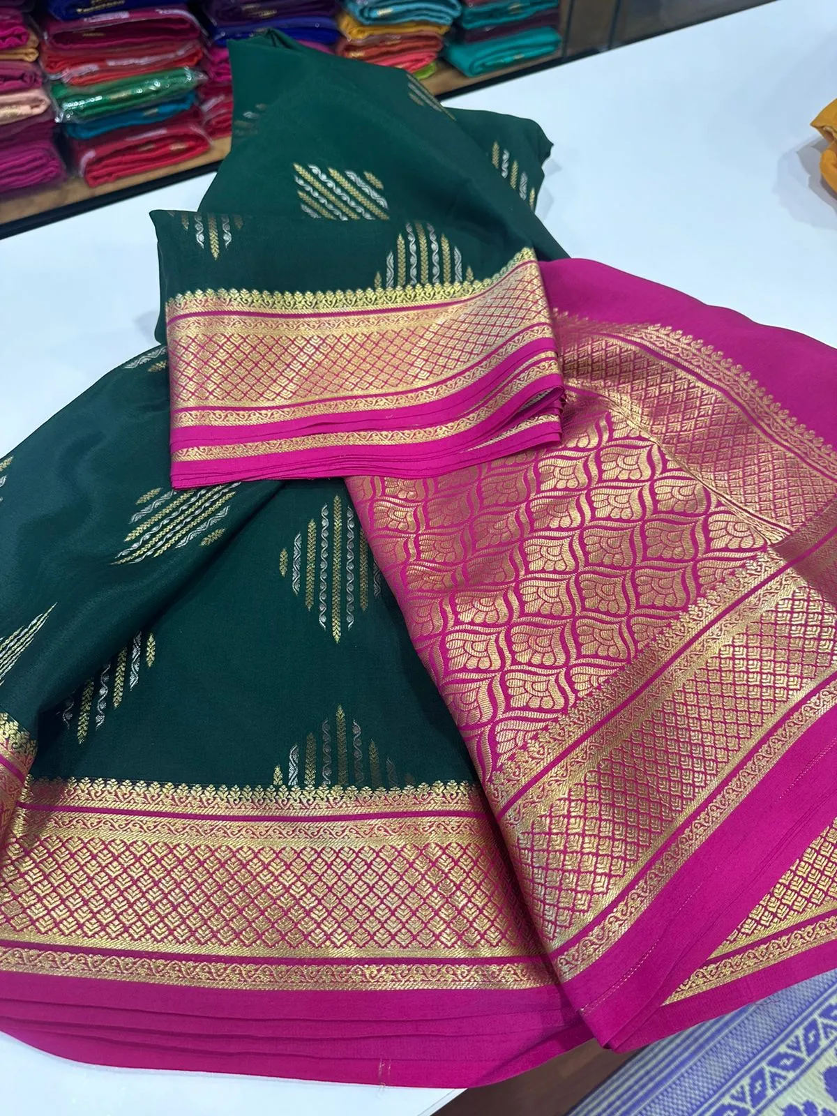 Beautiful Pure Mysoore Silk Indian Wedding Saree