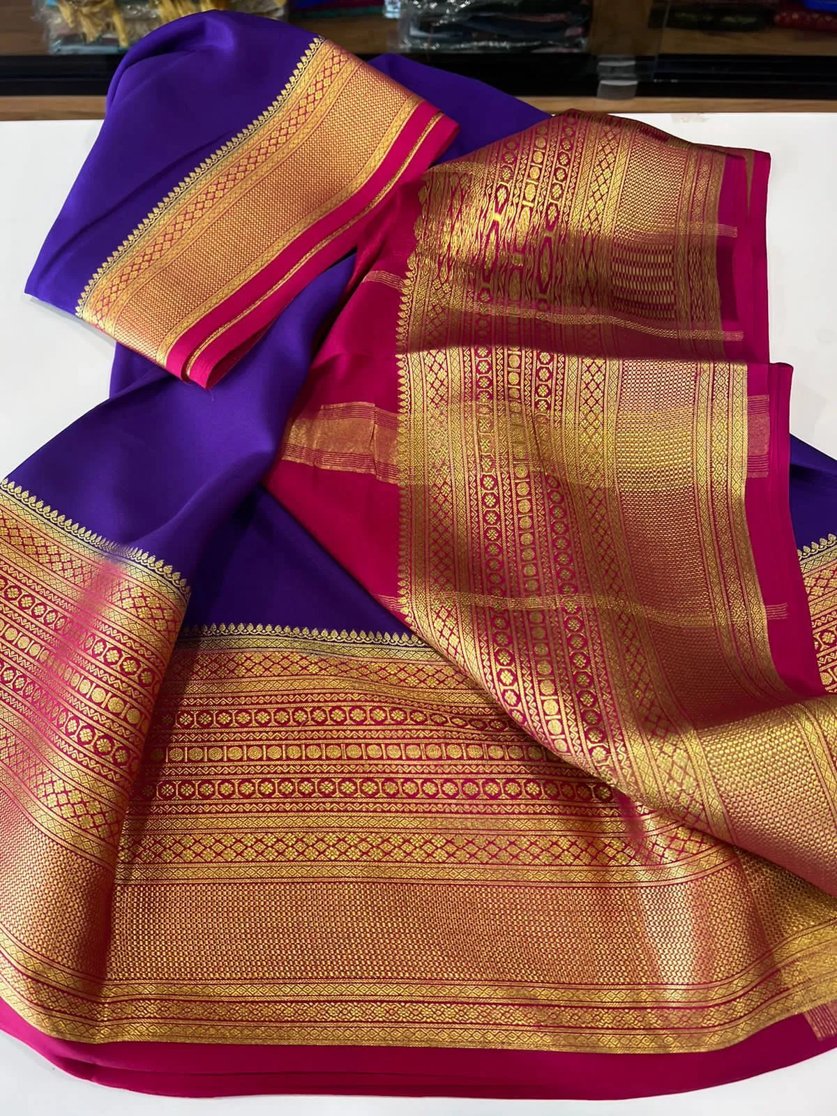 Beautiful Pure Mysoore Silk Indian Wedding Saree