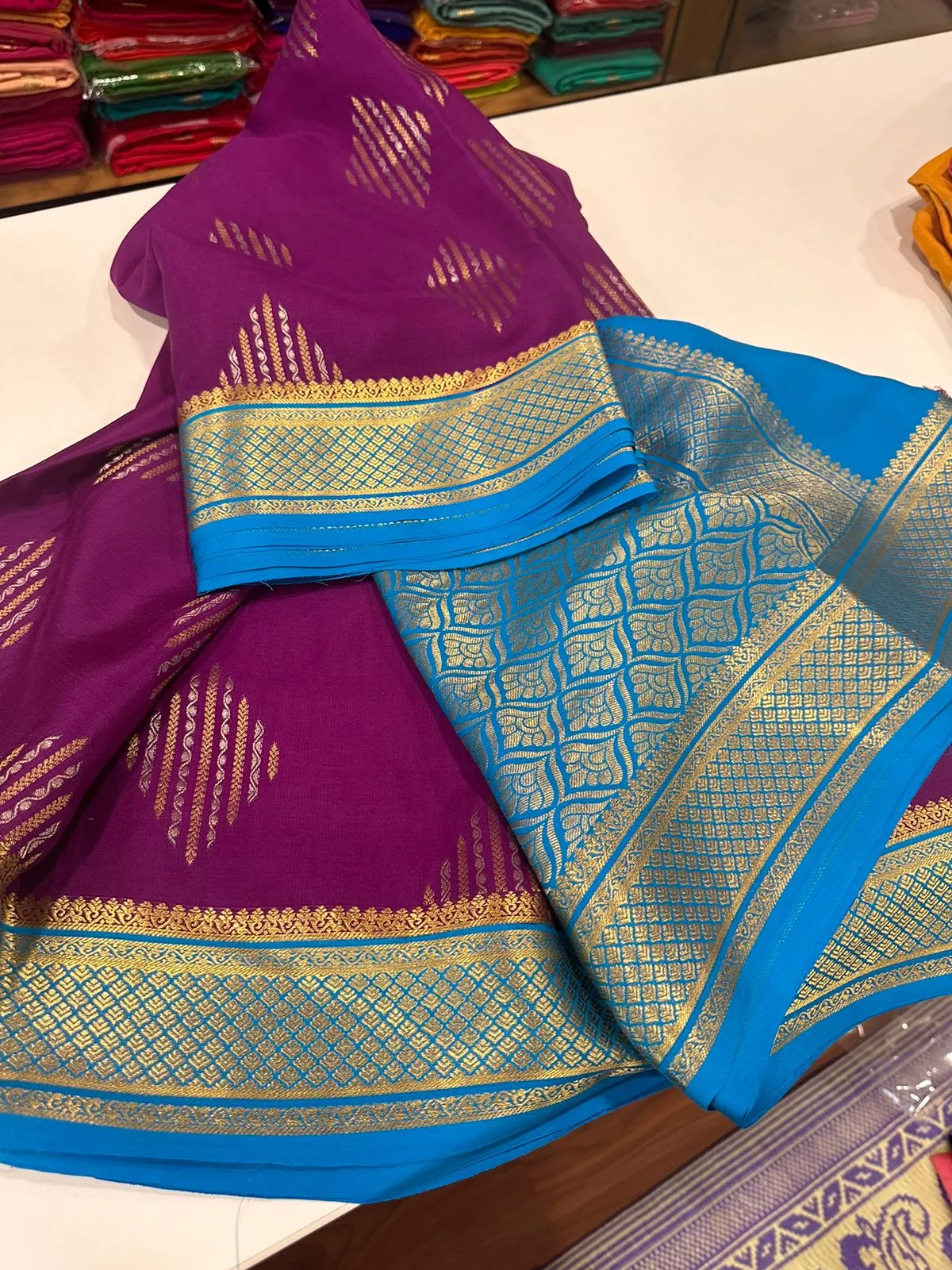 Beautiful Pure Mysoore Silk Indian Wedding Saree