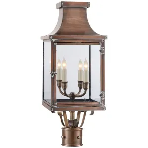 Bedford Post Lantern in Natural Copper with Clear Glass
