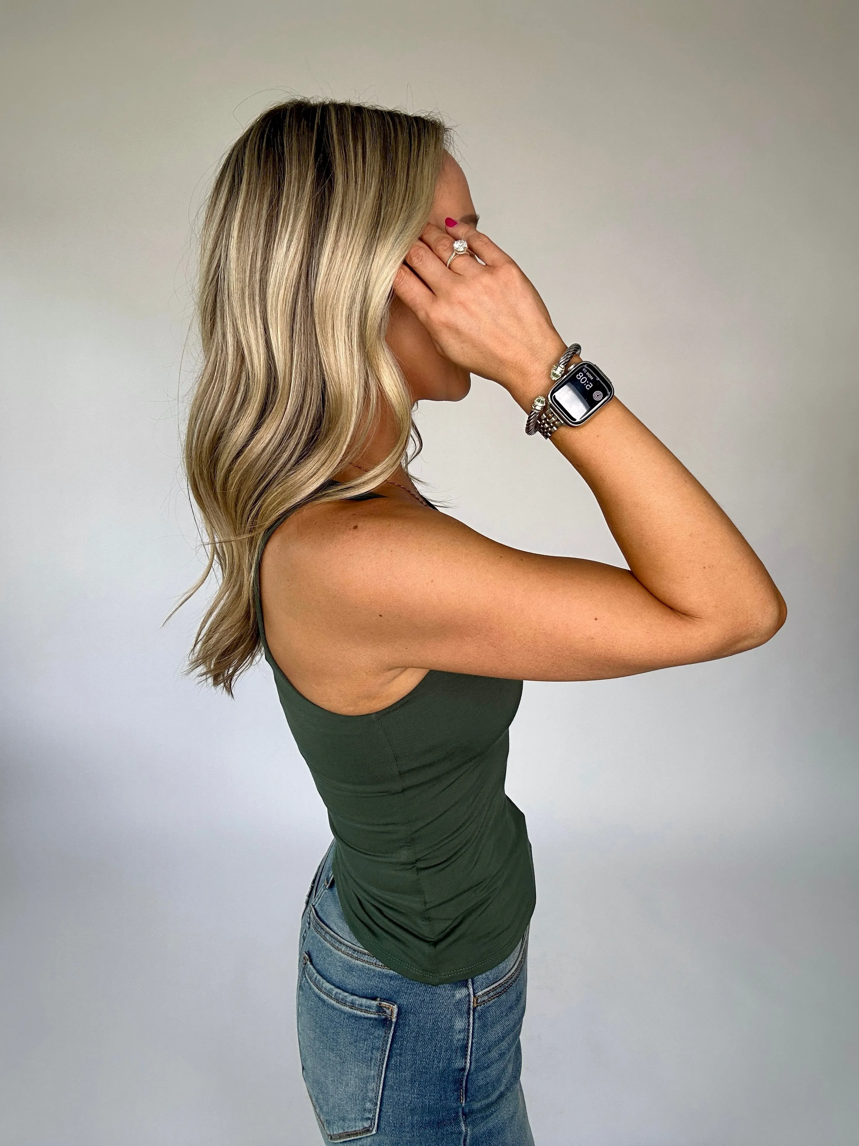 Better Than Ever Basic Tank - Green Ivy
