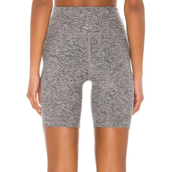 Beyond Yoga Spacedye High Waisted 7&quot; Inseam Biker Shorts Black / White Grey XS